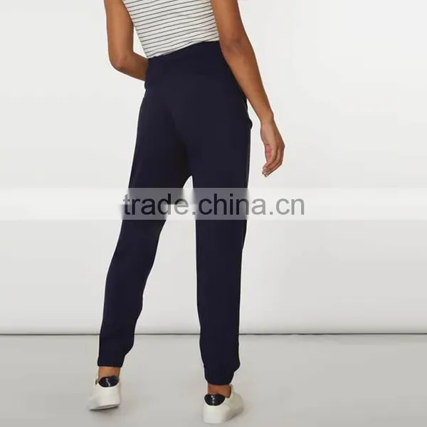 Navy Woven Overbump Wholesale Maternity Leggings Clothes photo-2