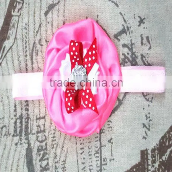 Boutique Infant Ruffled Rosette Rhinestone Flower Baby Bows Headband Wholesale photo-6