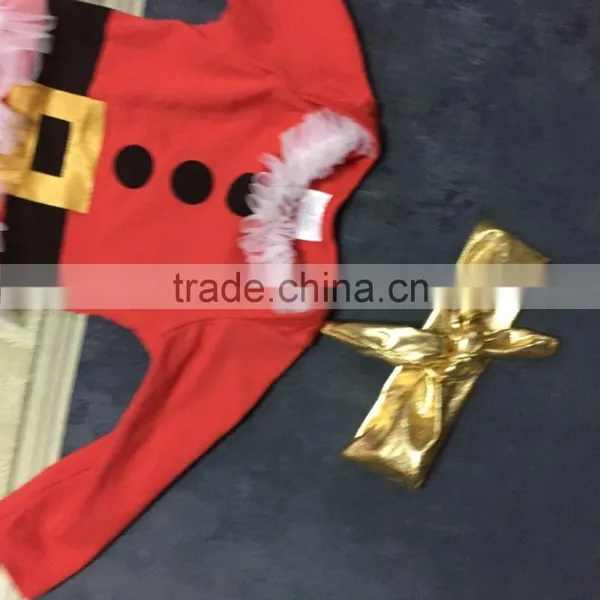 Christmas Dresses Baby Girls Hot Sale Baby Kids Girls Cartoon Romper Tutu Dresses Child Clothes With Golden Headband Set photo-3