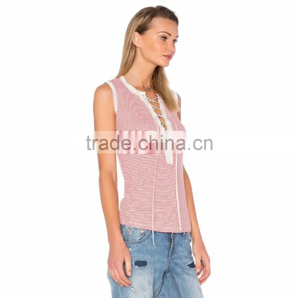 Top Selling Ladies Out Fit Lace Up Fashion Blouse photo-2