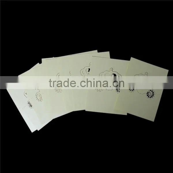 Paper Wedding Party Name Place Cards Crown Hollow Pale Yellow photo-3