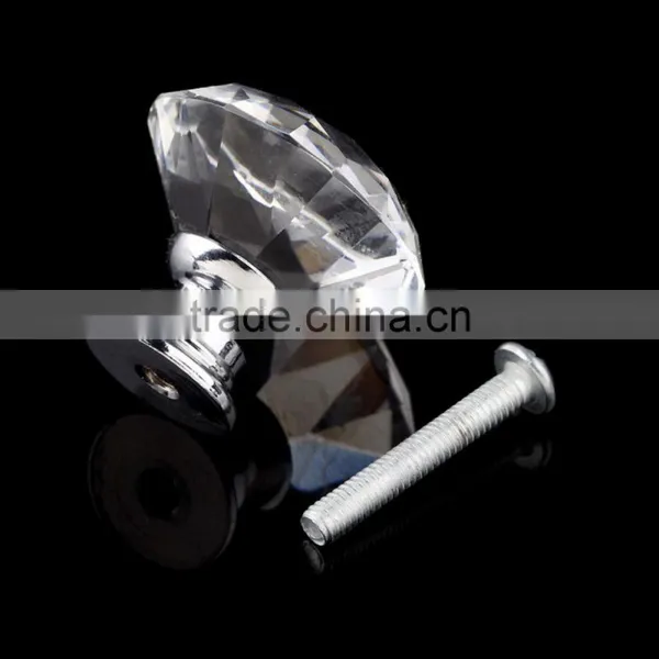 2017 Hot Sale 10 Pcs/Pack 30mm Diamond Shape Crystal Glass Drawer Cabinet Knobs Pull Handles Door Wardrobe Hardware Accessories photo-3