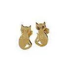 Mini Cat Surgical Stainless Steel Stud Earrings , Gold Post Earrings