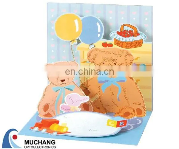 3D LED Light up Handmade Paper Greeting Cards With Music Chip photo-3