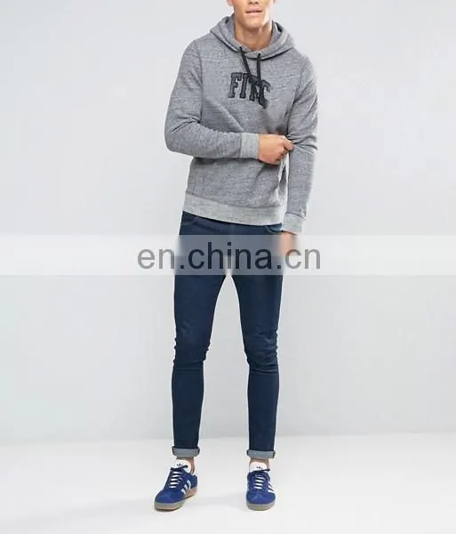 Hot Applique Logo Mens Hoodie Fashion 2016 in Grey photo-4