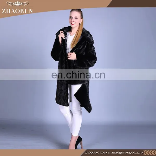 Hot Sale Black Fur Garment Winter Mink Fur Coat Fur Garments