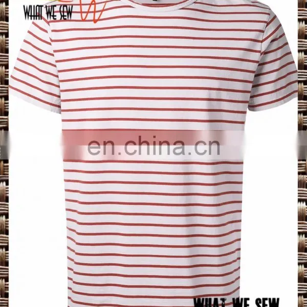 Grey Cotton Striped T-shirt From What we Sew Featuring Short Sleeves