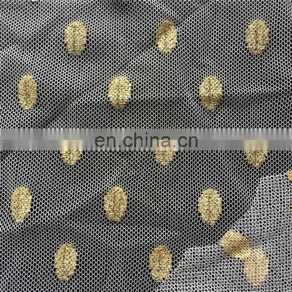 Newly Oval Dot Nylon Spandex Metallic Mesh Fabric photo-2