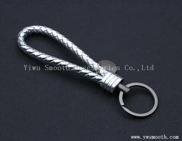 Fashion Color Woven Rope Key Chain Steel Ring Pendant Bag photo-3
