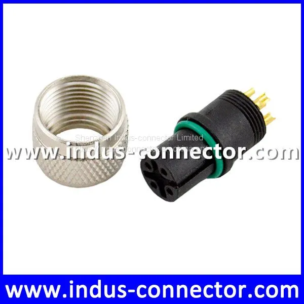 Customized Shielded 4poles M12 Female d Code Moulding Connector for Medical photo-3