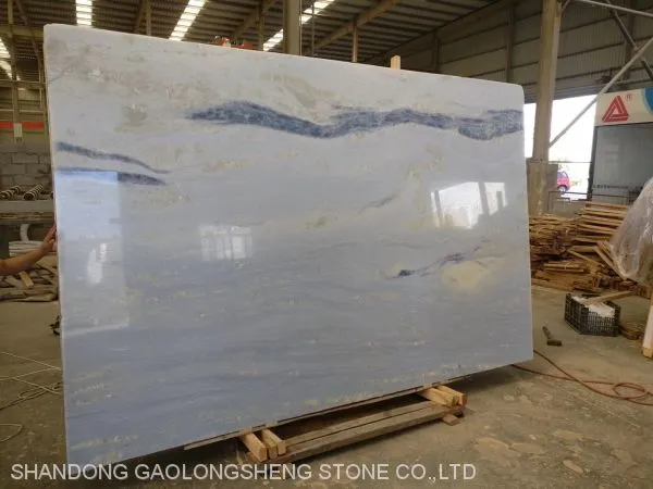Blue Golden Luxury Yellow Landscaping Marble, Worktop& Background Slabs photo-2