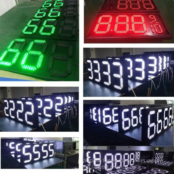Green 6inch Outdoor 7 Segment Display 1 Digit Number Number Outdoor Waterproof Seven Segment Gas Station Price Sign photo-3