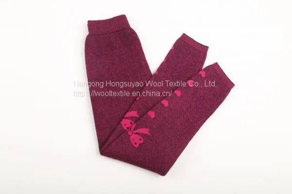 Wholesale Computer Jacquard Kids Knitted Thick Leggings photo-2