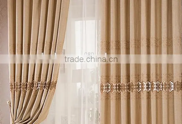 Polyester Jacquard Finished Cheap Window Curtains With Iron Rings and Curtain Rod photo-2
