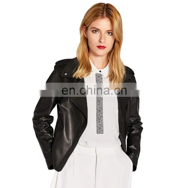Women Lambskin Blazar Coat Genuine Leather Motorcycle Biker Jacket