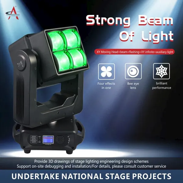 WJ460 Professional Lighting Factory Wholesale 4x60W Double-sided Electrodeless Beam Lighting Double Moving Head Light photo-4