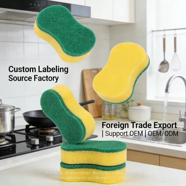Powerful Kitchen Cleaning Sponge Pad Material for Washing Dishes Foaming Scrub Pad