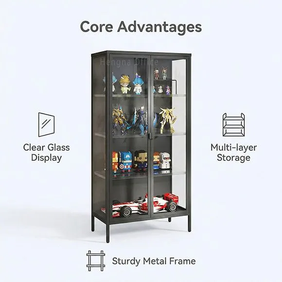 Resin Model Display Cabinet for Statue Collection / Magnetic Door Tempered Glass Case 1600mm Easy Assembly
