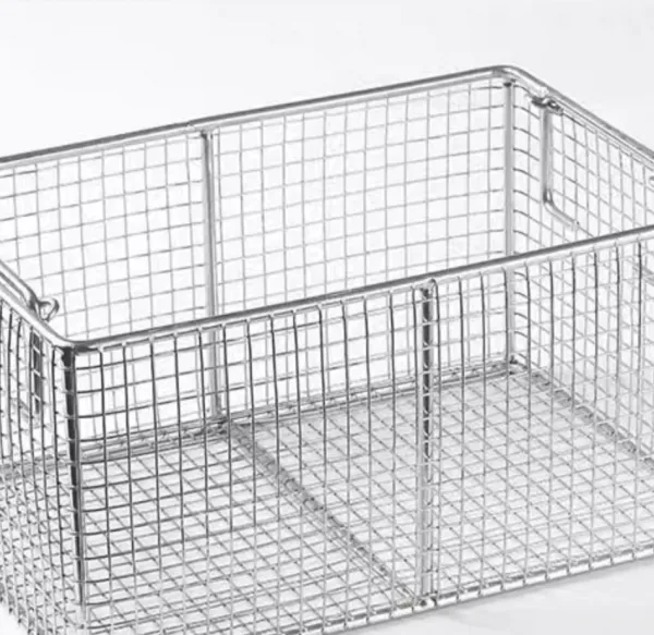 Stainless Steel Mesh Basket for Chemical Filtration, 316L Grade, 100 Micron, Acid Resistant, Custom Sizes