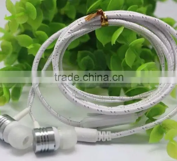 3.5MM Weave Braided Fabric Cord Earphone With MIC for IPhone 6 Plus S Galaxy S7 Edege S6 Note 5 S5 HTC Smart Phone photo-3