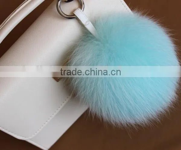 Direct Factory Wholesale Multi Colors Girls 100% Real Fox Fur Key Chain photo-3