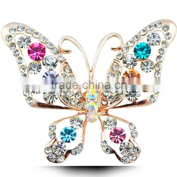 Beautiful Color Twinkling Crystal Butterfly Sahpe Women New Dress Brooch photo-2