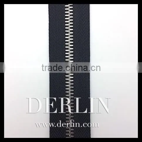 Euro European Shiny Silver High Quality Thin Teeth Zip Metal Zipper photo-4
