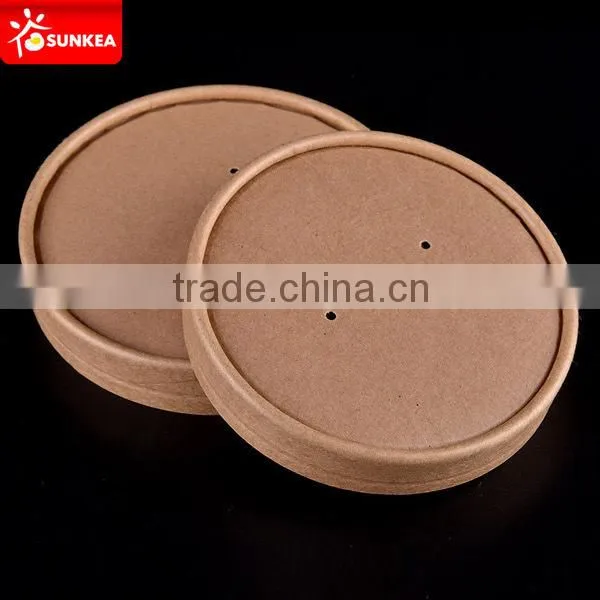 Disposable 12oz Paper Soup Cup Kraft With Plastic Lid Quality Choice photo-5