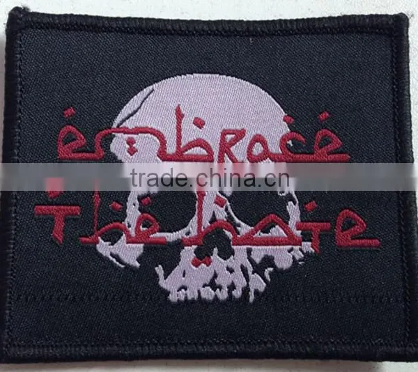 Skull Woven Embroidery Hook and Loop on Patches