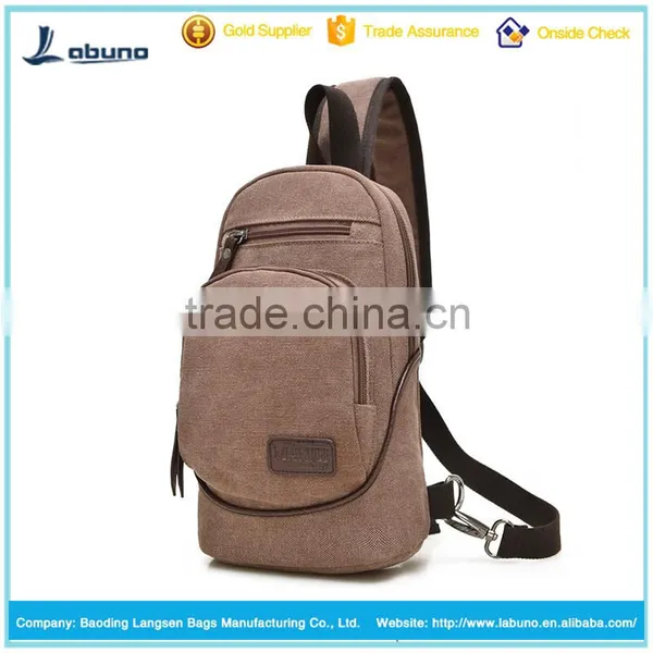 2016 Wholesale Custom Chest Shoulder Sling Canvas Crossbody Bags for Men photo-4