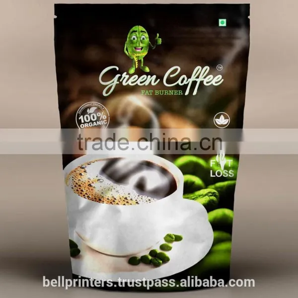 Green Coffee Packaging Design Custom Design Coffee Bags From India photo-2