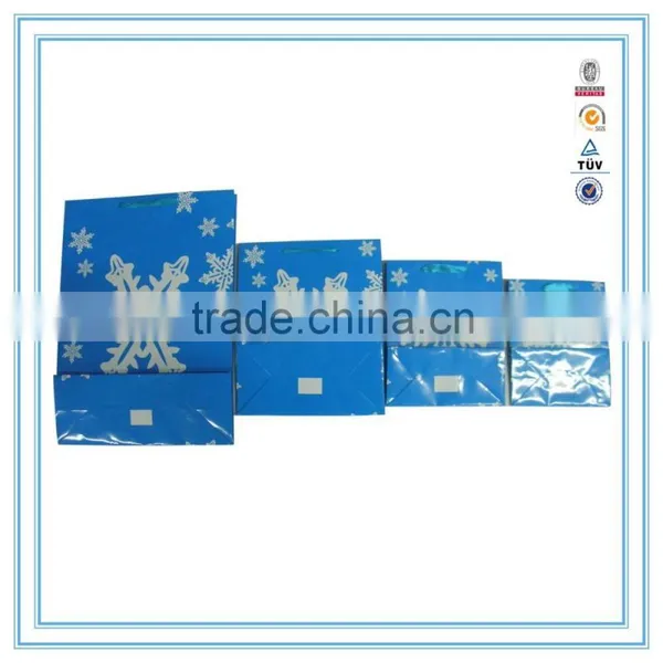 Wholesale Express Blue Snowflake Cheap Paper Bag Printing photo-2