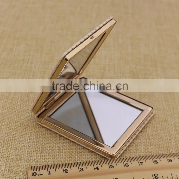 Customized Beautiful Gold Leather Cat Compact Mirror photo-5
