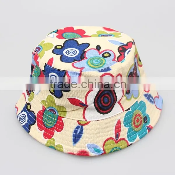 Kids Floral Print Bucket Hat Sun Cap photo-3