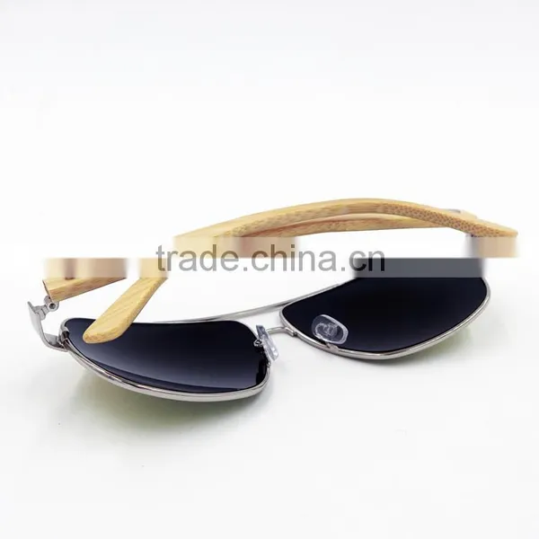 Fashionable Bamboo Arms Metal Frame Aviator Sunglasses Sport Sunglasses photo-5