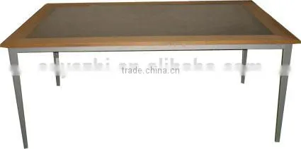 Aluminum Frame Powder Coated Outdoor Furniture Sling Table With Teak photo-2