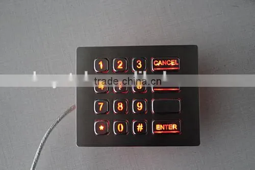 IP65 4x4 Rear Panel Mount Industrial Usb Metal Numeric Keypad photo-6