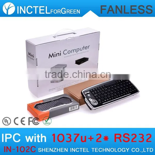 Fanless Mini Industrial PC Computer Workstation With 2 COM 4 USB 3.0 Intel Celeron 1037u Processor With 4G RAM Only photo-4