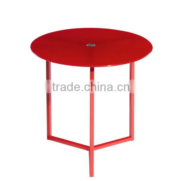Small round glass coffee table, modern coffee shop small table