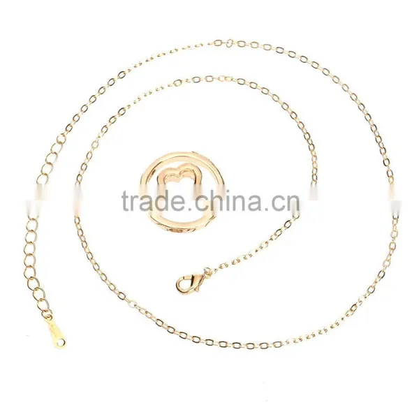 Fashion Jewelry 2015 18k Gold Plated Made With Austrian Crystal Alloy Rhinestone Heart Pendent Chain Necklace photo-5