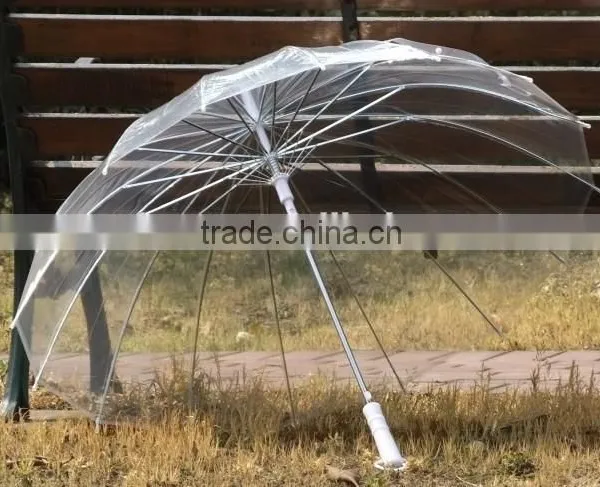 Fashion Promotion High Quality Environmental 16 k Pvc Plastic Umbrellas Transparen photo-2