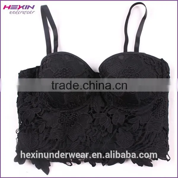 Latest Tops Designs Black Floral Girls Bustier Corset Lace Crop Top Quality Choice Most Popular photo-2