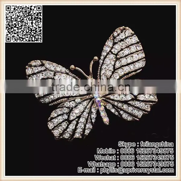 Hot Sale Fashion Large Gold Diamond Brooch Crystal Flower Brooch Pin photo-3