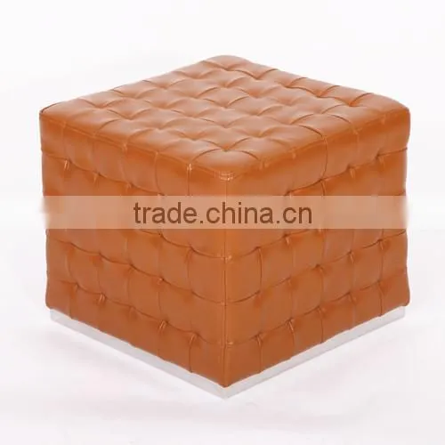 Modern Cube Ottoman Leather Furniture Cube Ottoman photo-3