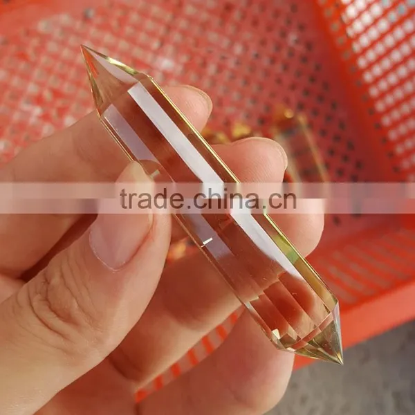Natural Rock Faceted Crystal Prism Double Terminated Citrine Crystal Crafts photo-4