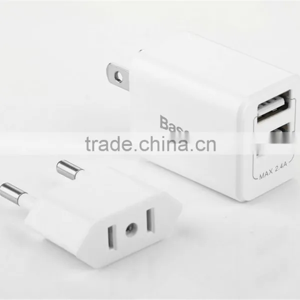 Original BASEUS 2.4A Moblie Phone Charger Universal Quick Charging Adapter Dual USB Output Travel Charger With US /EU Plug photo-6