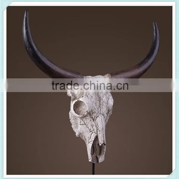 Resin Cow Head Statue Cow Head Figurine for Home Decoration photo-3