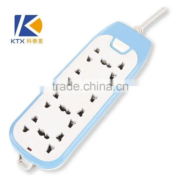 Horizontal 8 Outlets Universal Multi Extenions Plug Sockets