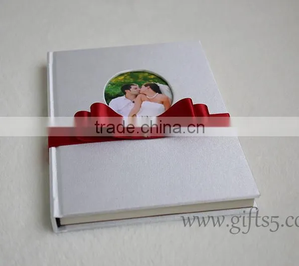 Wedding Guest Signing Book in White With Pearl and Ribbon photo-3