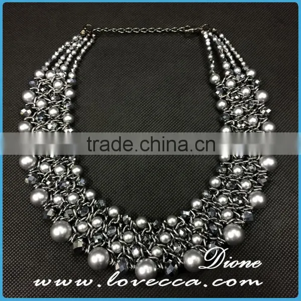 New Hot European Retro Alloy Beaded Waved Silver Plated Necklaces for Sale photo-4